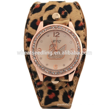 2015 Новые широкополосные кожаные леопардовые часы
